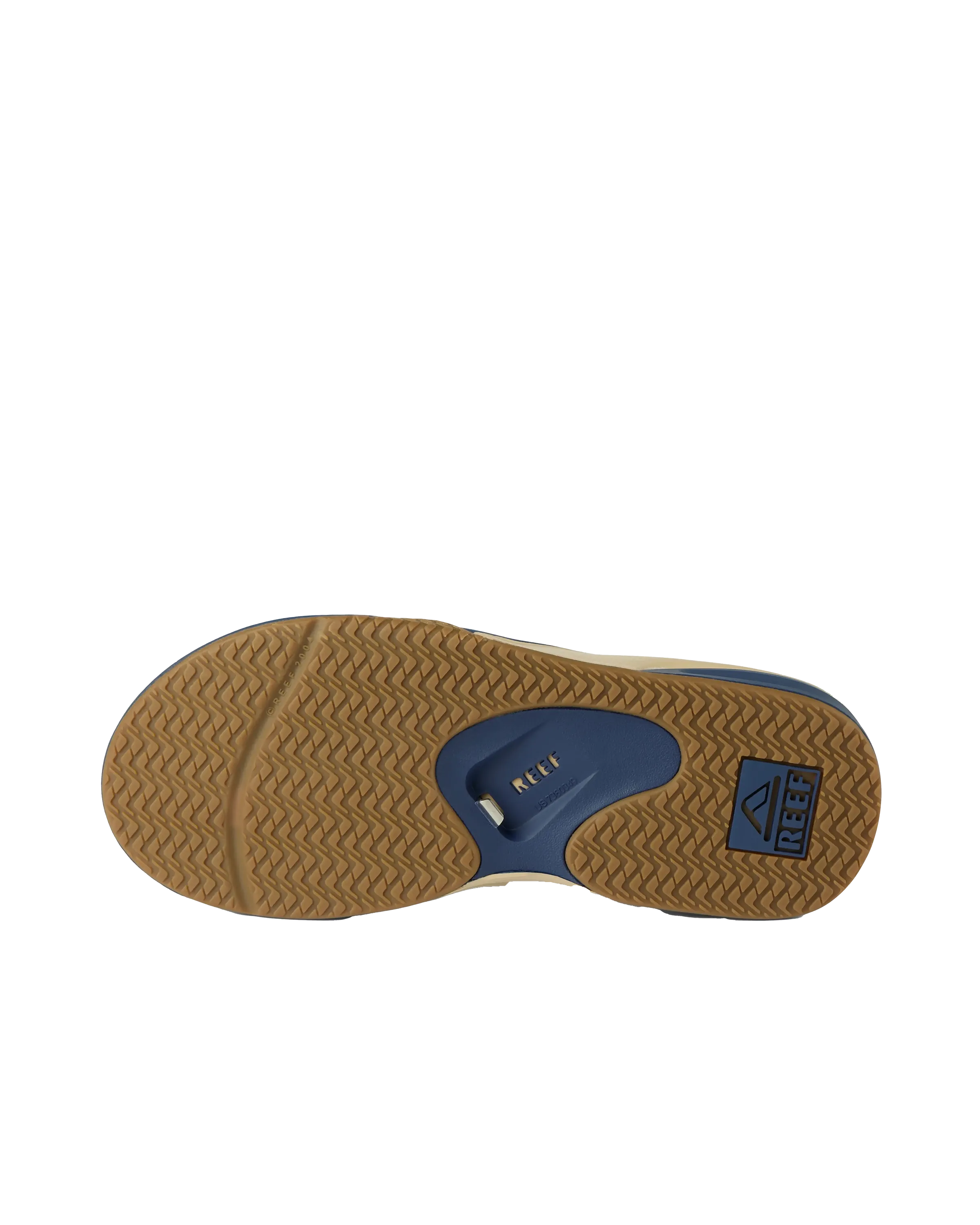 Fanning Flip Flops in Beige, Marineblau & Beige