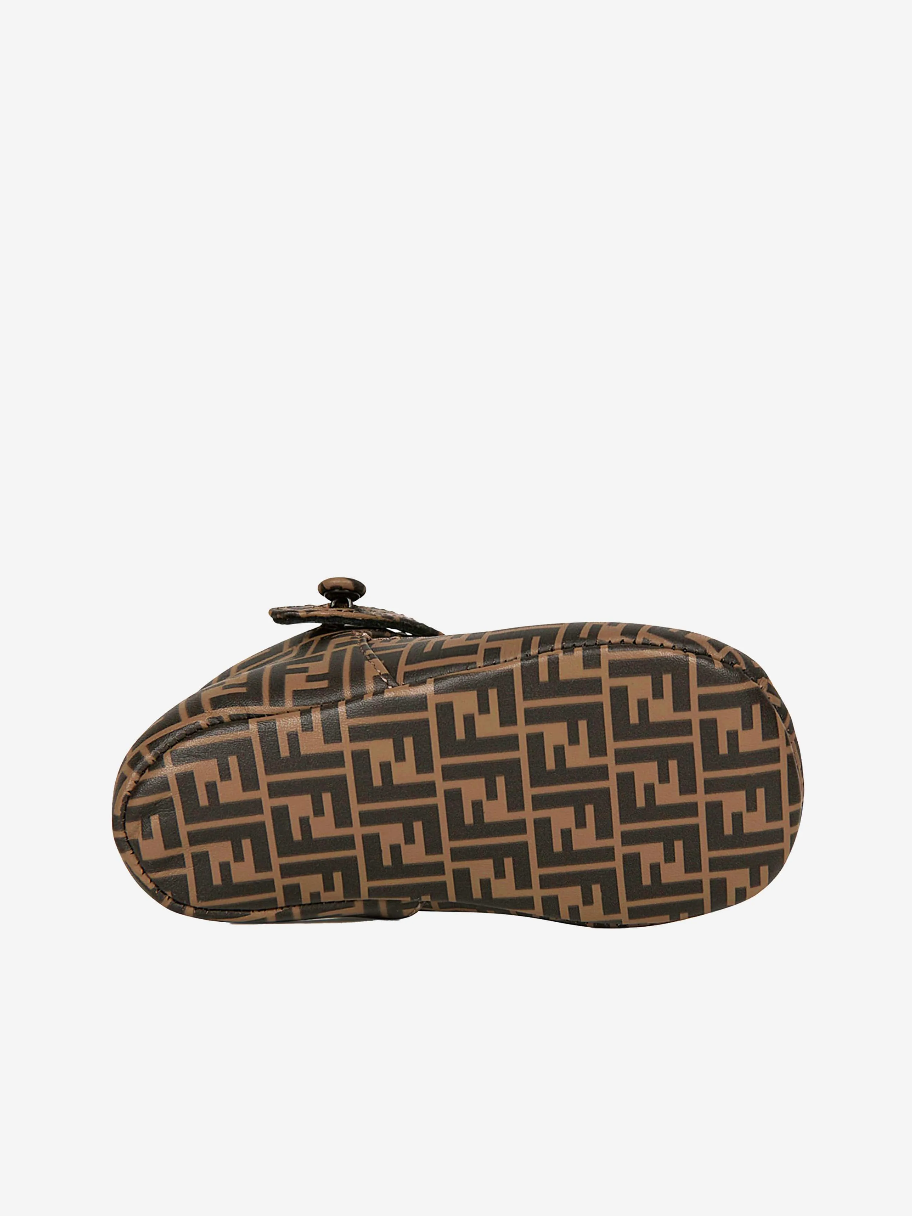 Fendi Baby Leder FF Logo Sandalen in Braun