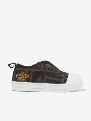 Fendi Kids FF Logo Turnschuhe in Braun