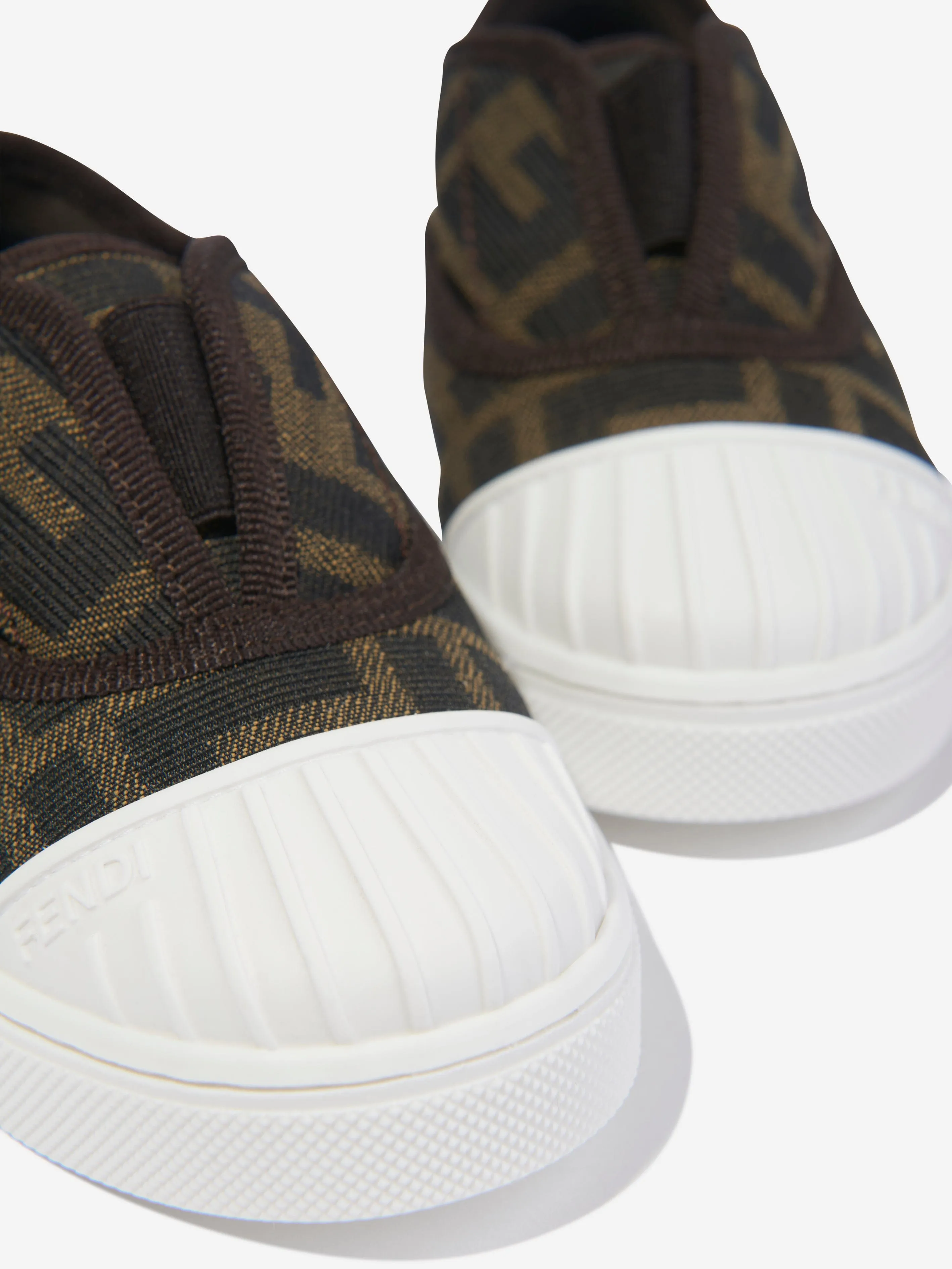 Fendi Kids FF Logo Turnschuhe in Braun