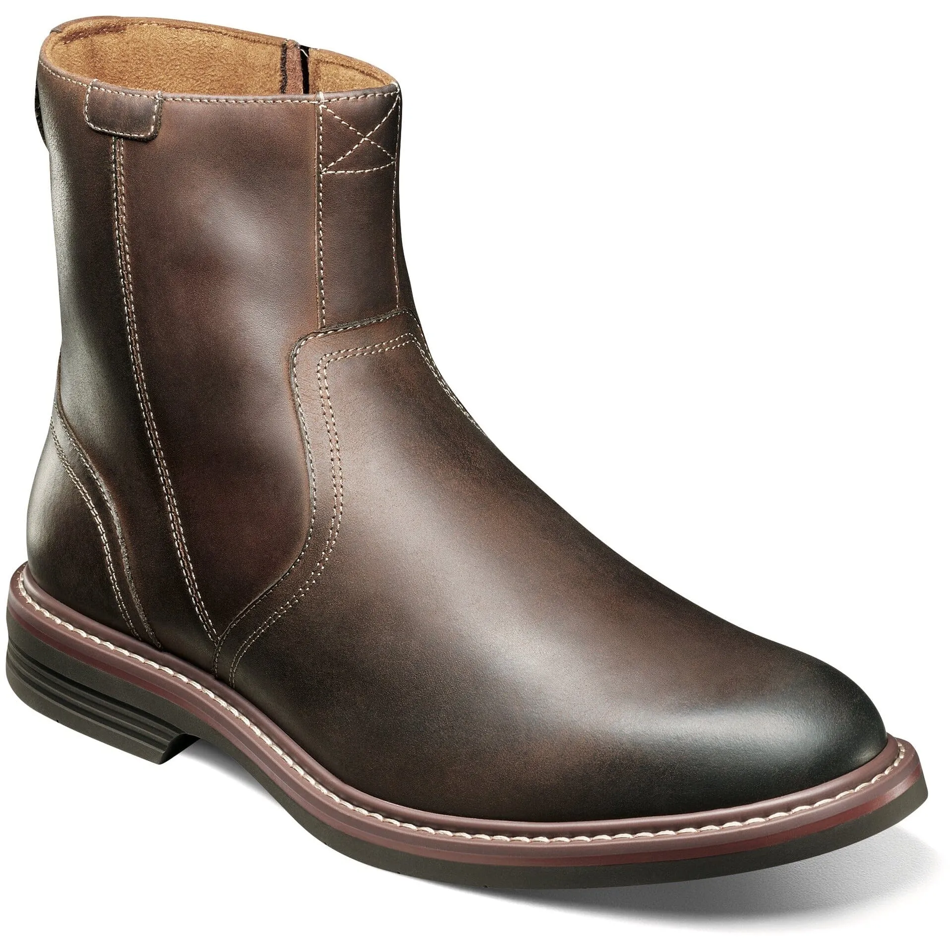 FLORSHEIM NORWALK SCHNÜRSENKELSTIEFEL MIT SEITLICHEM REIßVERSCHLUSS IN MITTLERER UND WEITER PASSFORM