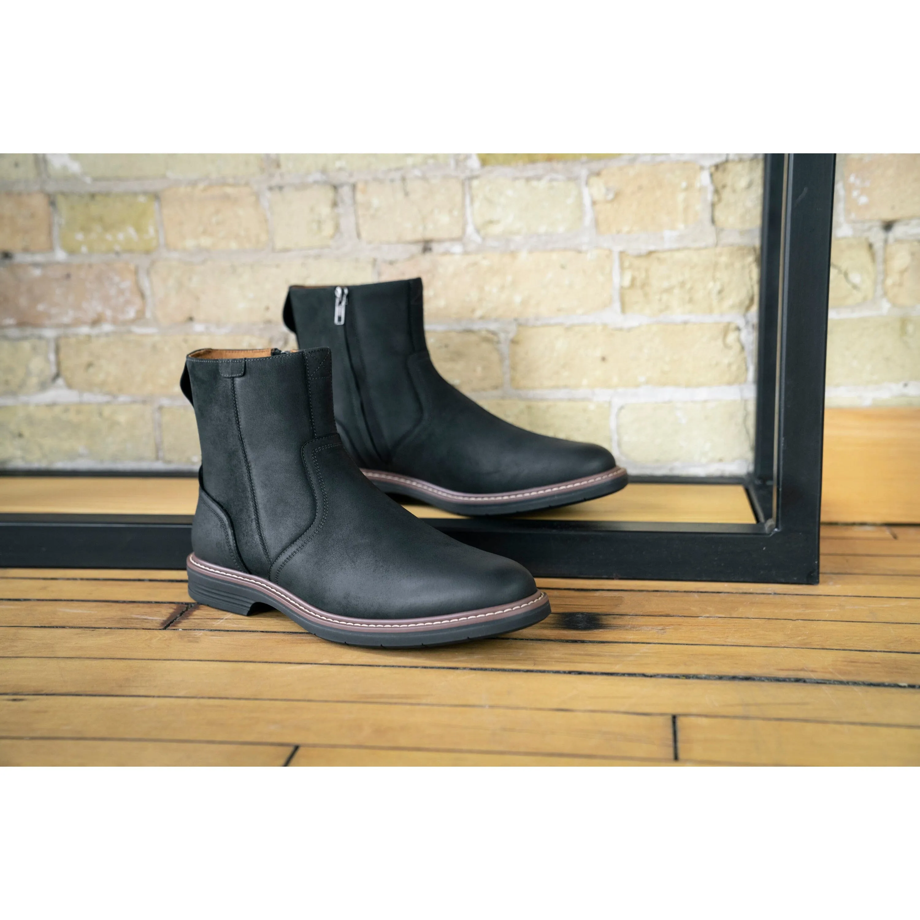 FLORSHEIM NORWALK SCHNÜRSENKELSTIEFEL MIT SEITLICHEM REIßVERSCHLUSS IN MITTLERER UND WEITER PASSFORM