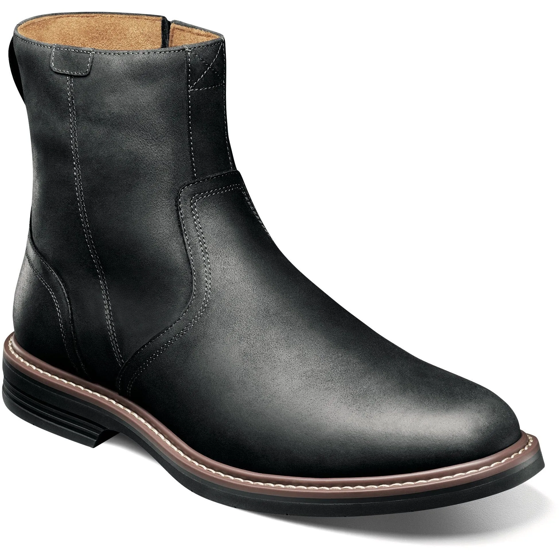 FLORSHEIM NORWALK SCHNÜRSENKELSTIEFEL MIT SEITLICHEM REIßVERSCHLUSS IN MITTLERER UND WEITER PASSFORM