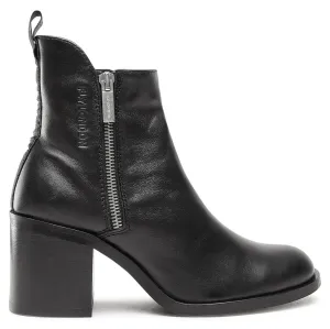 Fly London Ader912Fly Lederstiefel mit Reißverschluss und Blockabsatz für Damen
