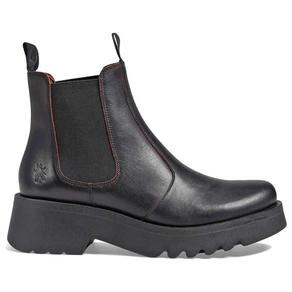Fly London MEDI789FLY Java Leder Chelsea-Stiefel mit Absatz für Damen