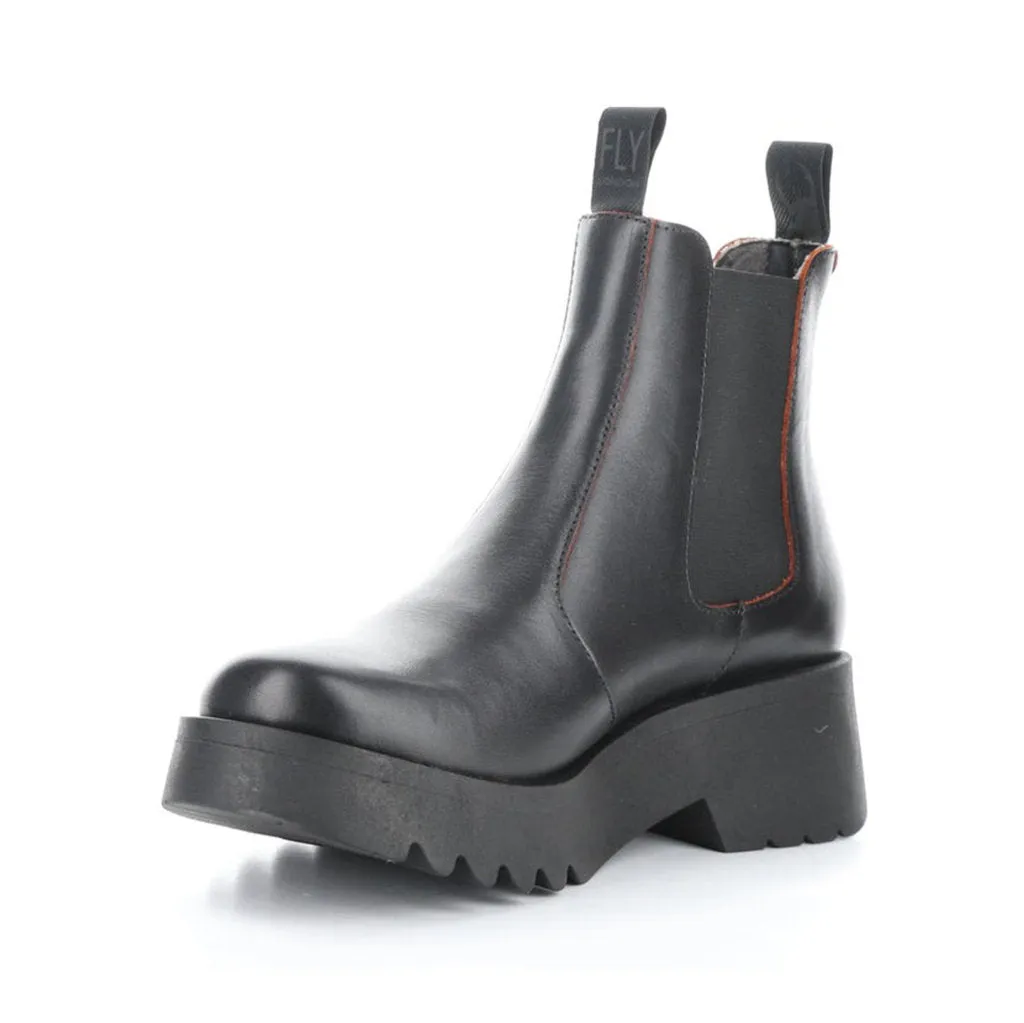 Fly London MEDI789FLY Java Leder Chelsea-Stiefel mit Absatz für Damen