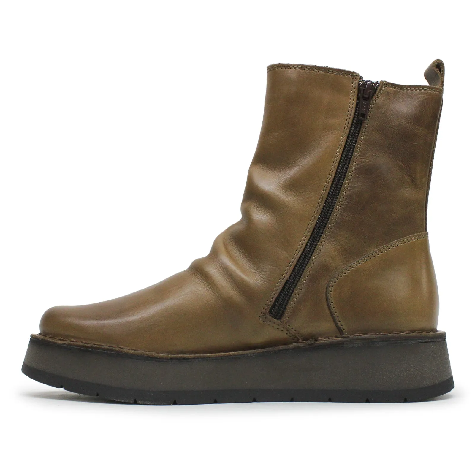 Fly London Reno053Fly Rug Leder Stiefeletten mit Reißverschluss für Damen