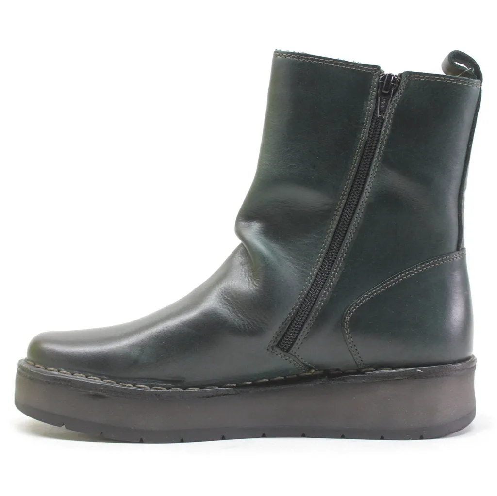 Fly London Reno053Fly Rug Leder Stiefeletten mit Reißverschluss für Damen