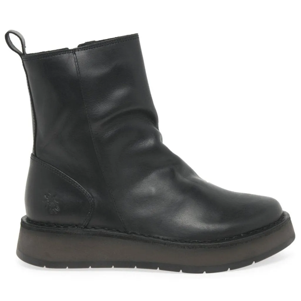 Fly London Reno053Fly Rug Leder Stiefeletten mit Reißverschluss für Damen