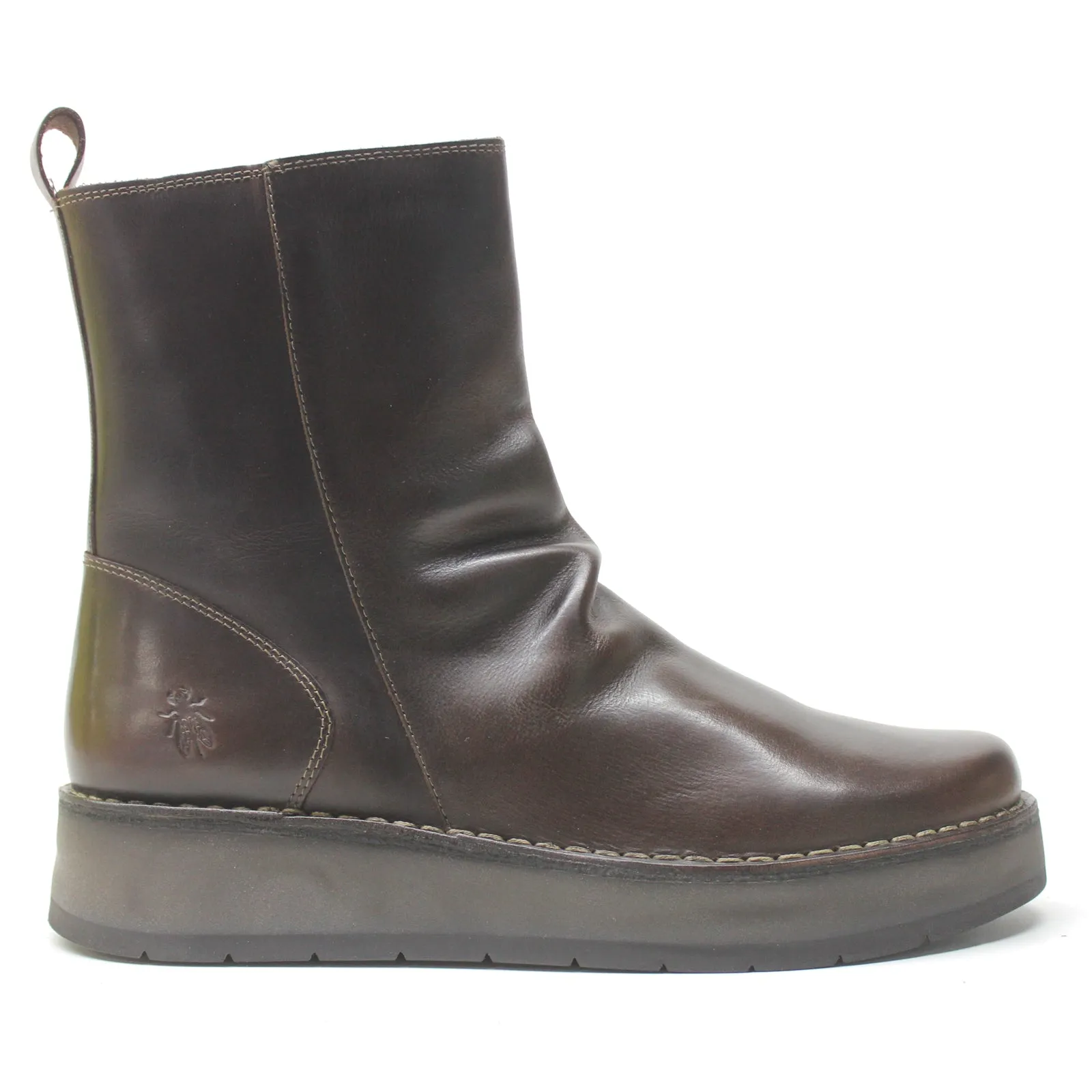 Fly London Reno053Fly Rug Leder Stiefeletten mit Reißverschluss für Damen