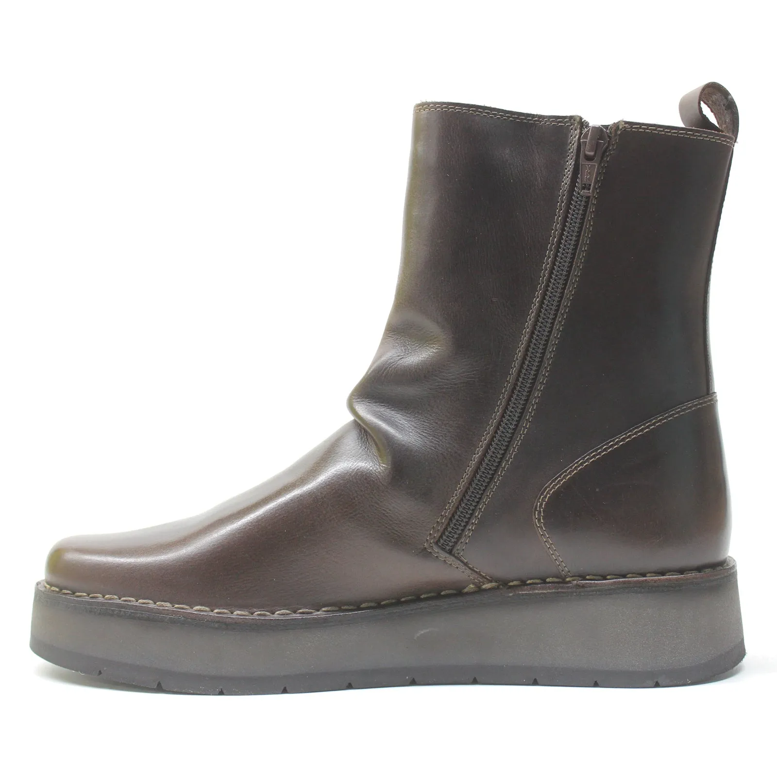 Fly London Reno053Fly Rug Leder Stiefeletten mit Reißverschluss für Damen