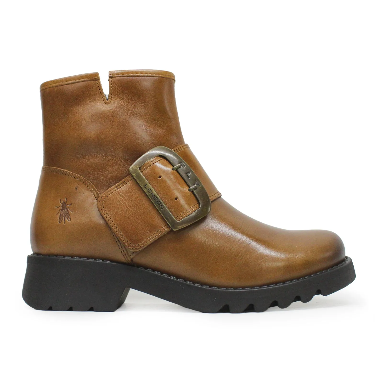 Fly London Rily991Fly Leder Damen Schnallenriemen Knöchelstiefel