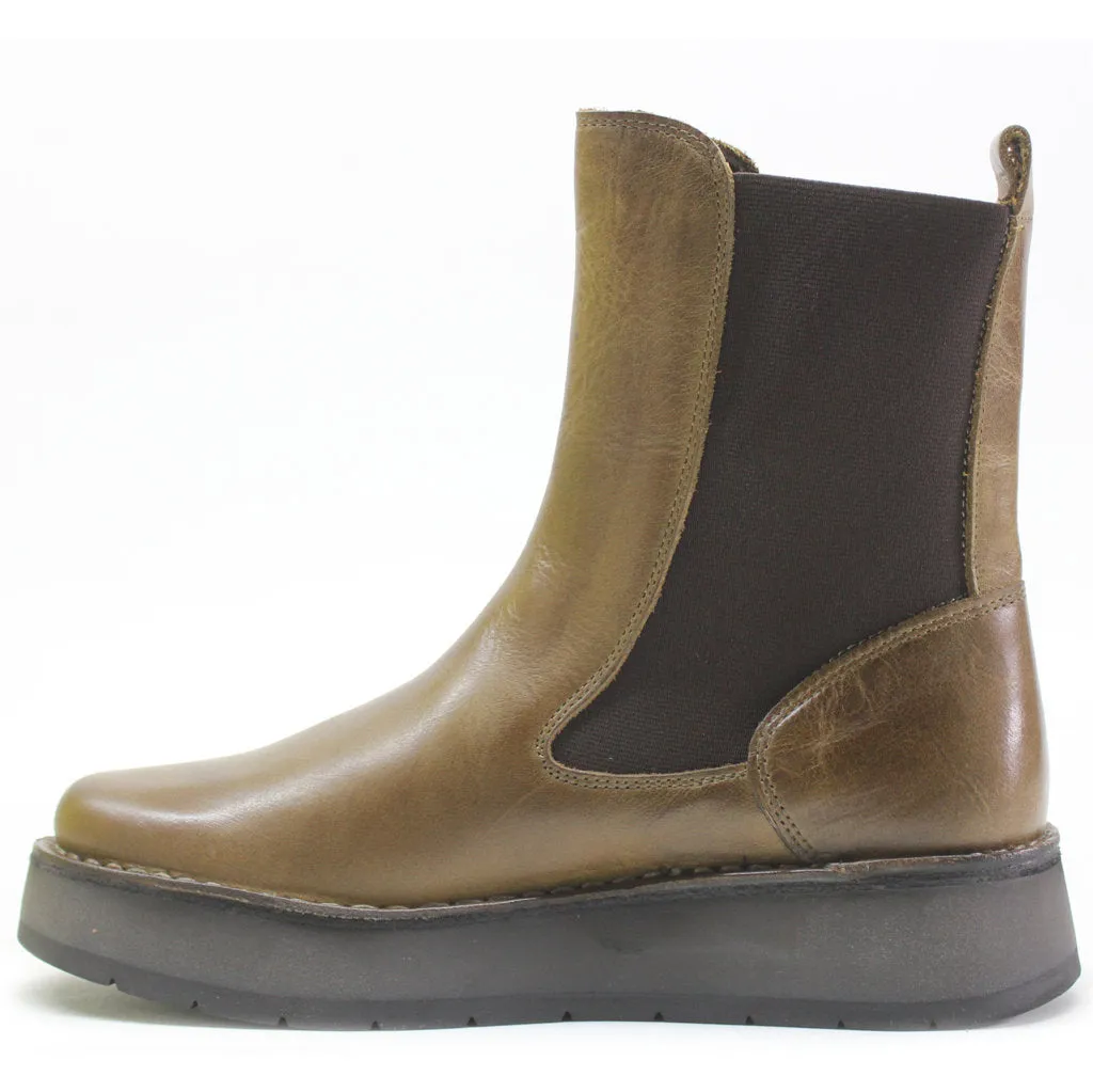 Fly London Ruba100Fly Rug Leder Chelsea-Stiefel für Damen