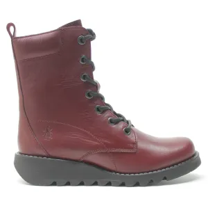 Fly London Silf015Fly Leder Keilabsatz Stiefeletten für Damen