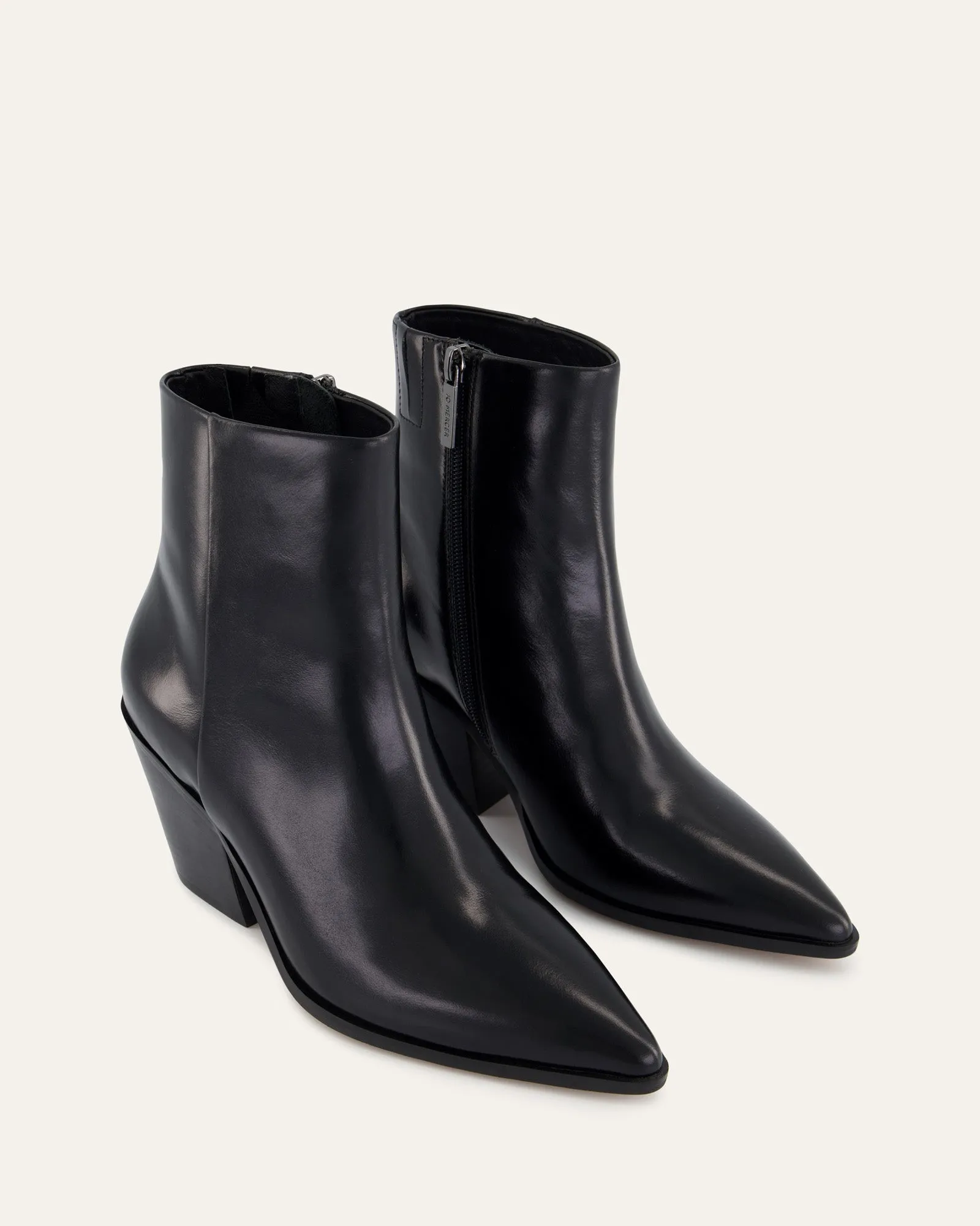 FREDDIE MID ANKLE STIEFEL SCHWARZES LEDER