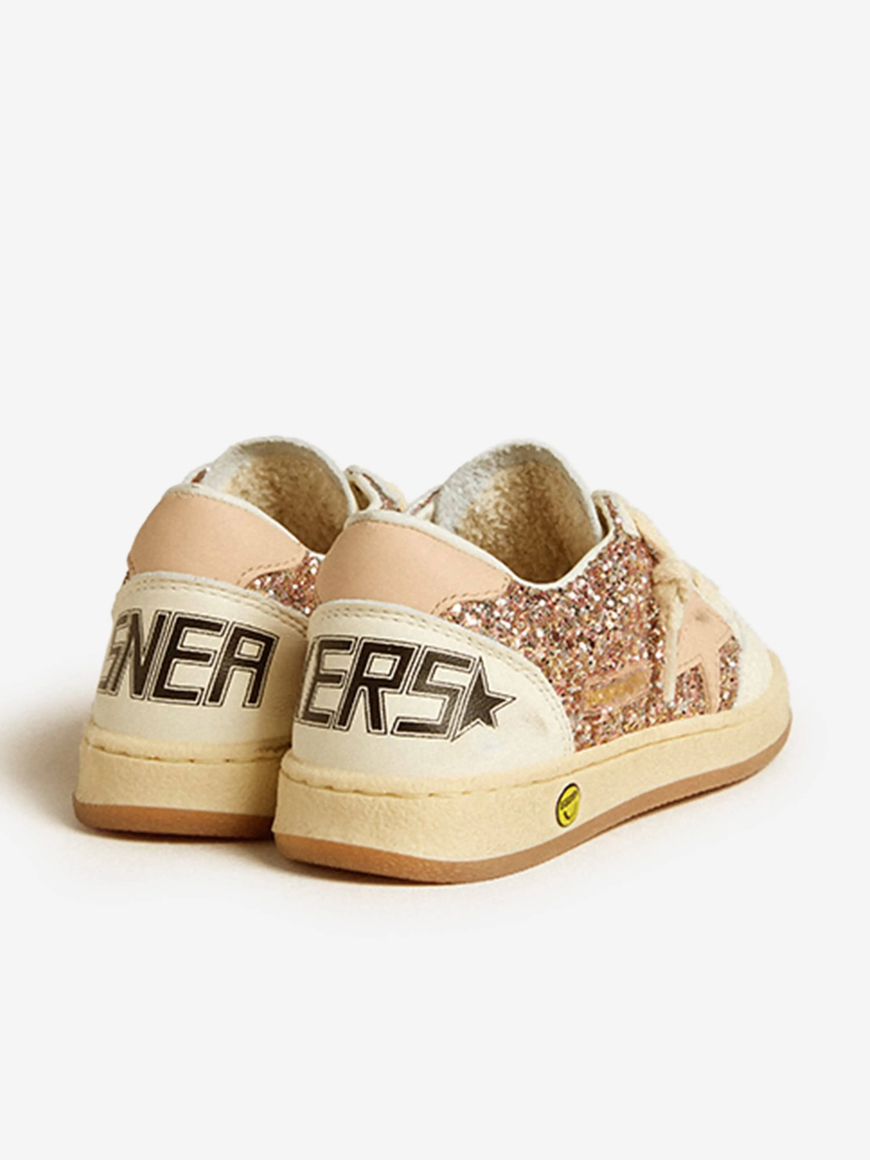 Mädchen Ballstar Glitzer- und Lederturnschuhe in Rosa