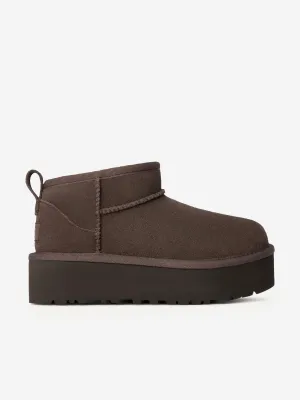 Klassische Ultra-Mini-Plattformstiefel für Mädchen in Braun