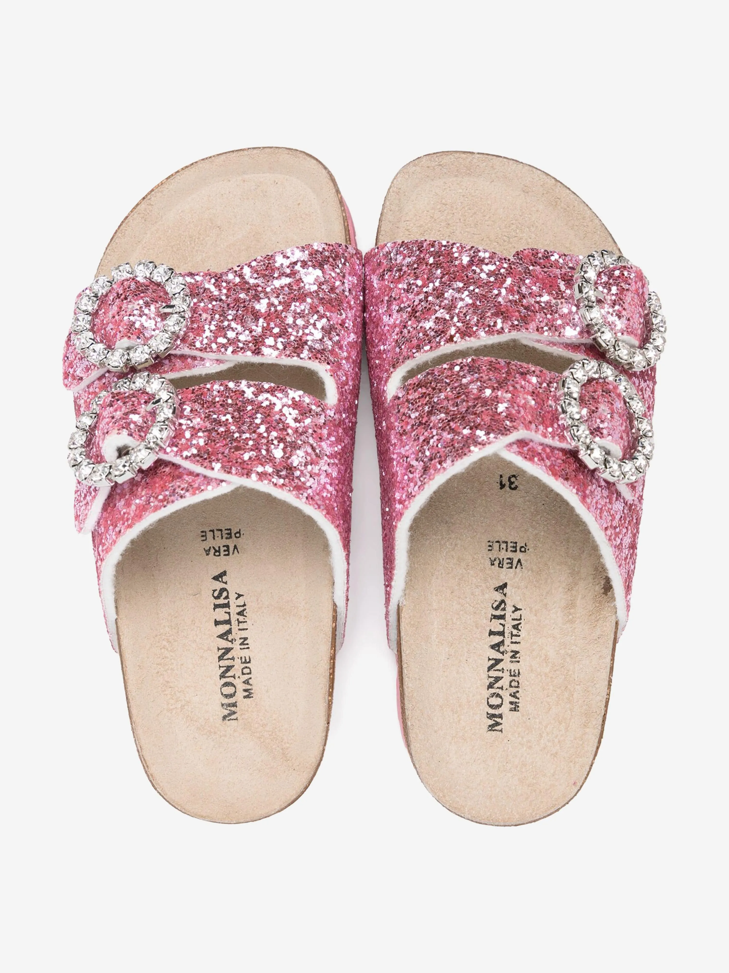 Mädchen Schmuck-Schnalle Glitzer Sandalen in Rosa