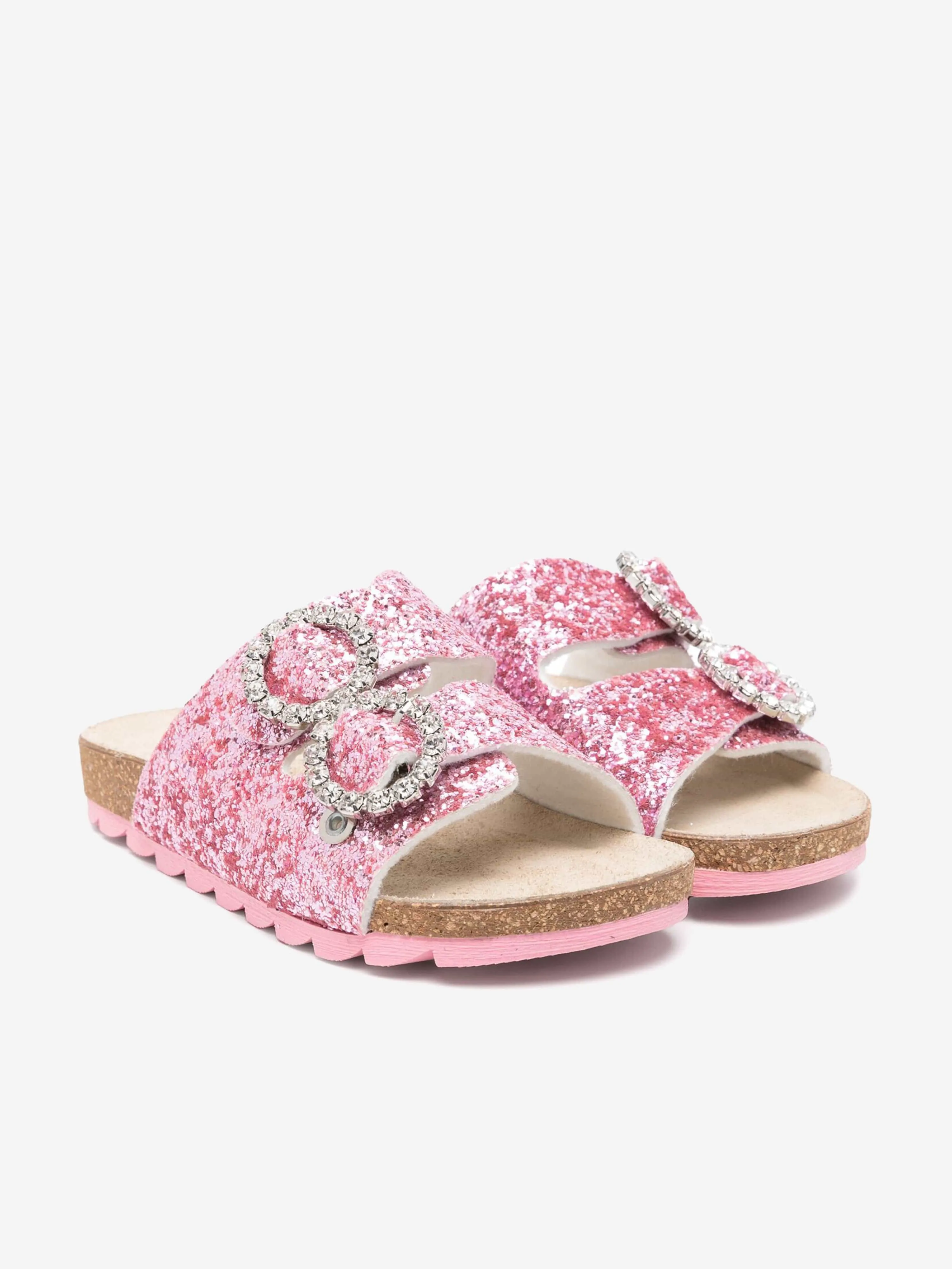 Mädchen Schmuck-Schnalle Glitzer Sandalen in Rosa