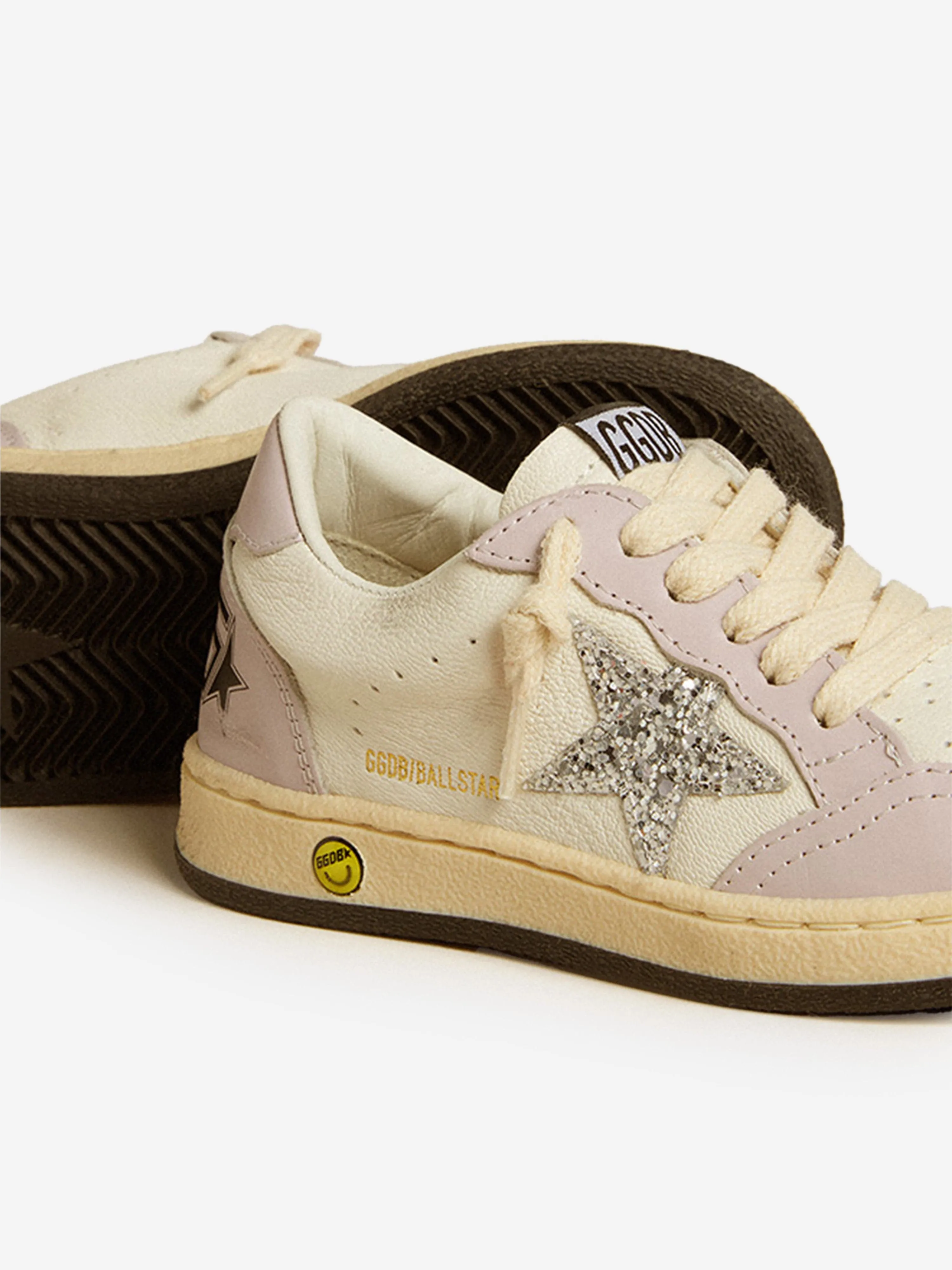 Mädchen Leder Ballstar Turnschuhe in Weiß
