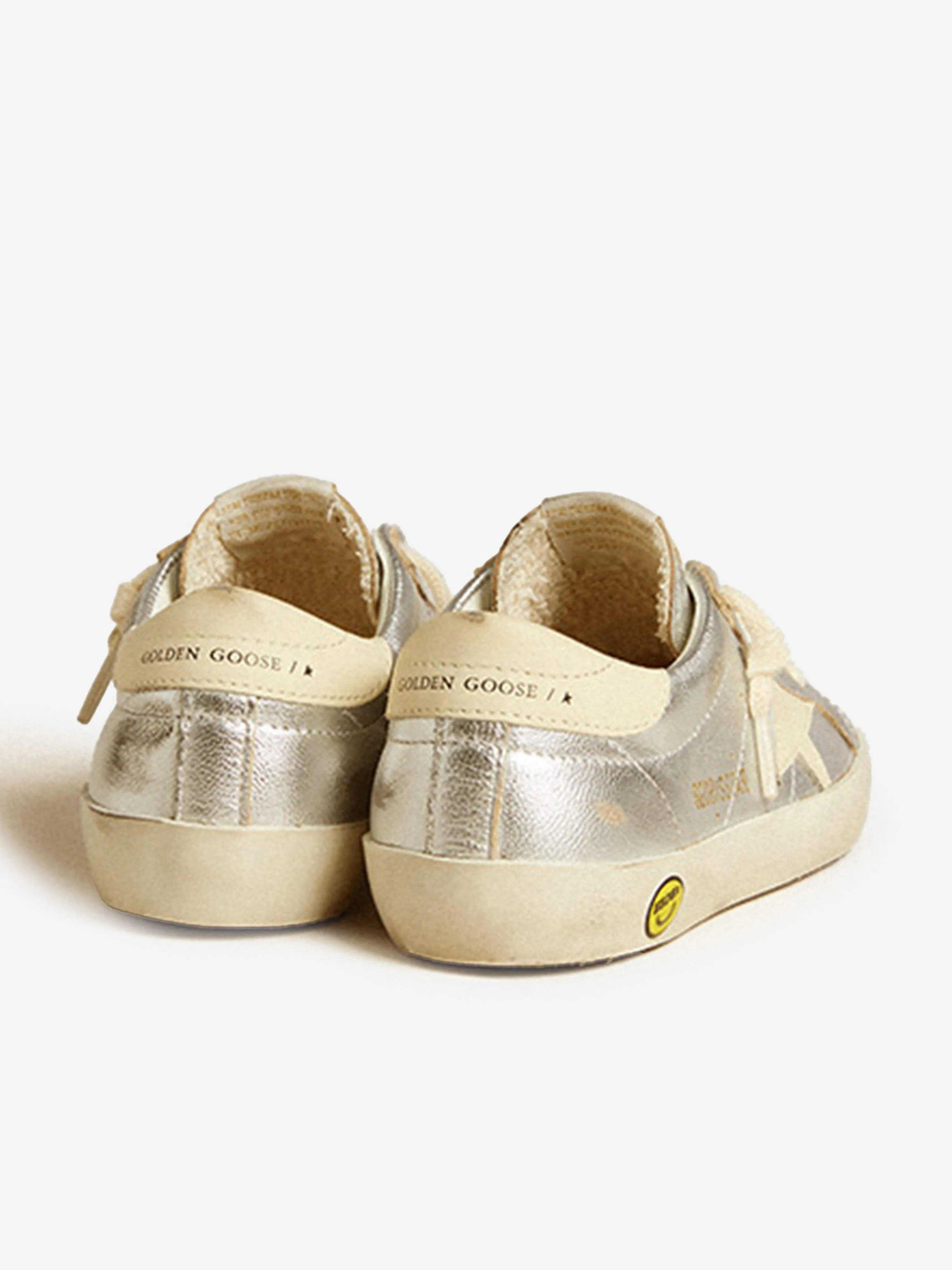 Mädchen Lederbeschichtete Super-Star Turnschuhe in Silber