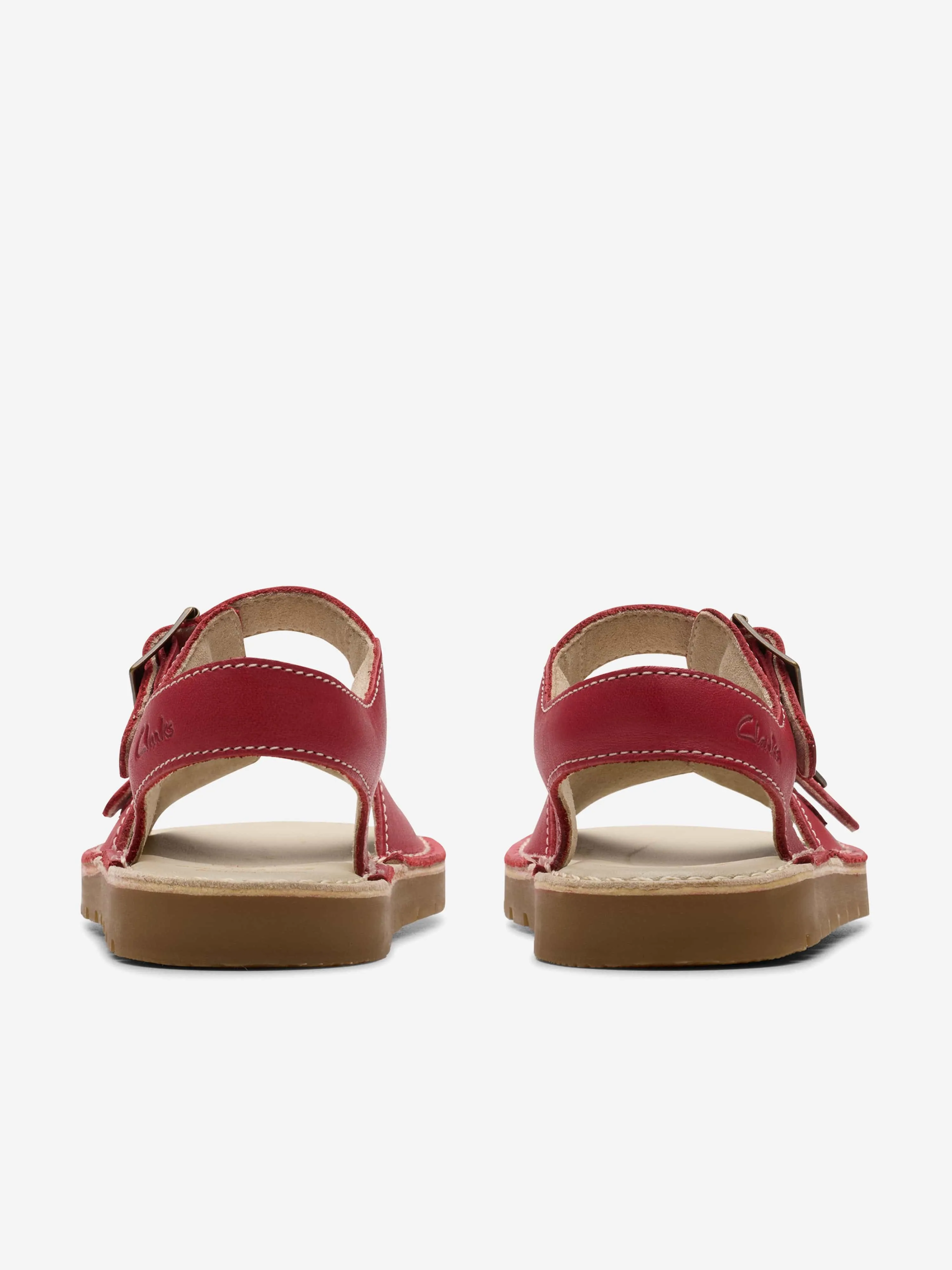 Rote Ledersandalen für Mädchen im Play Sun Reef-Stil