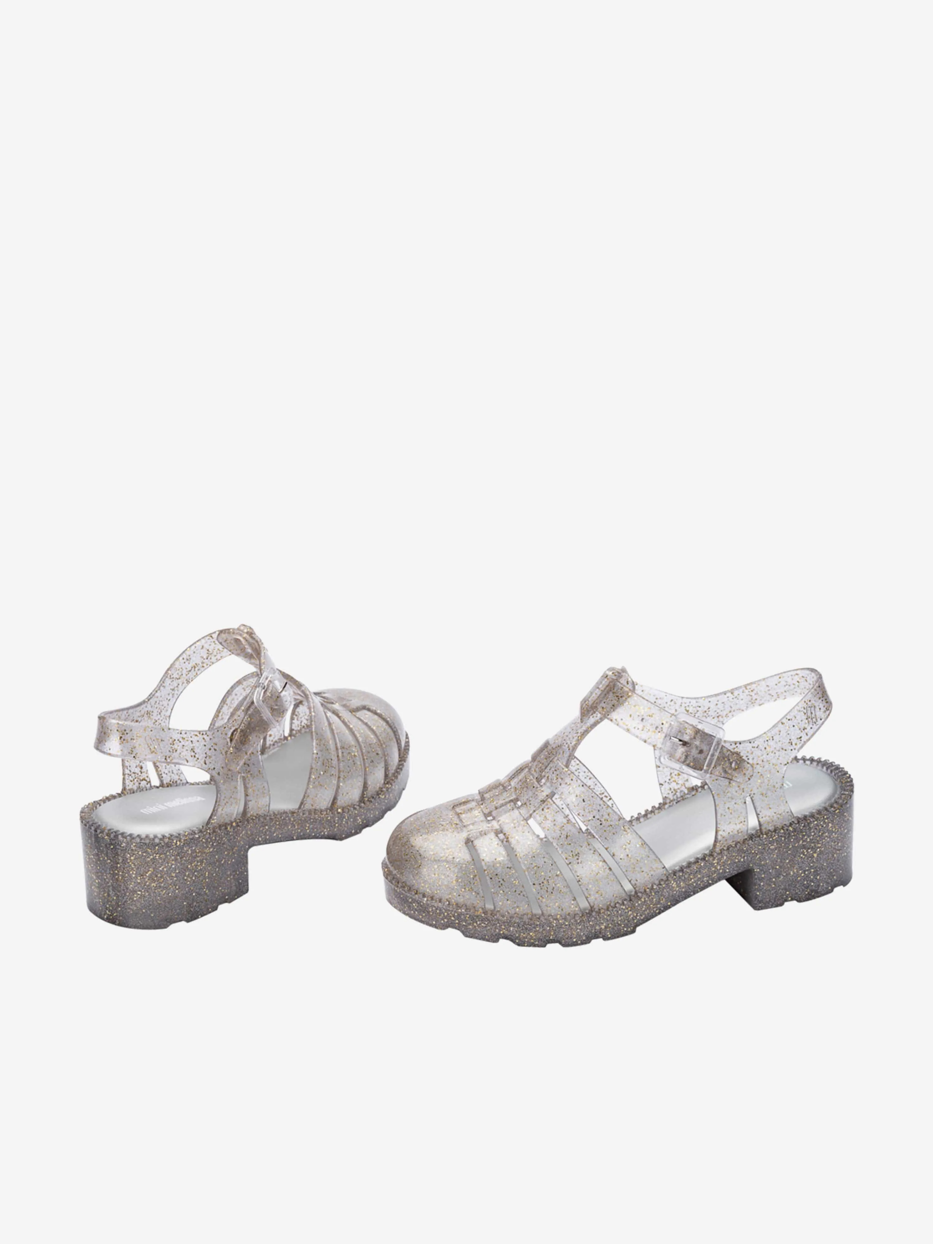 Silberne High-Heel-Sandalen für Mädchen