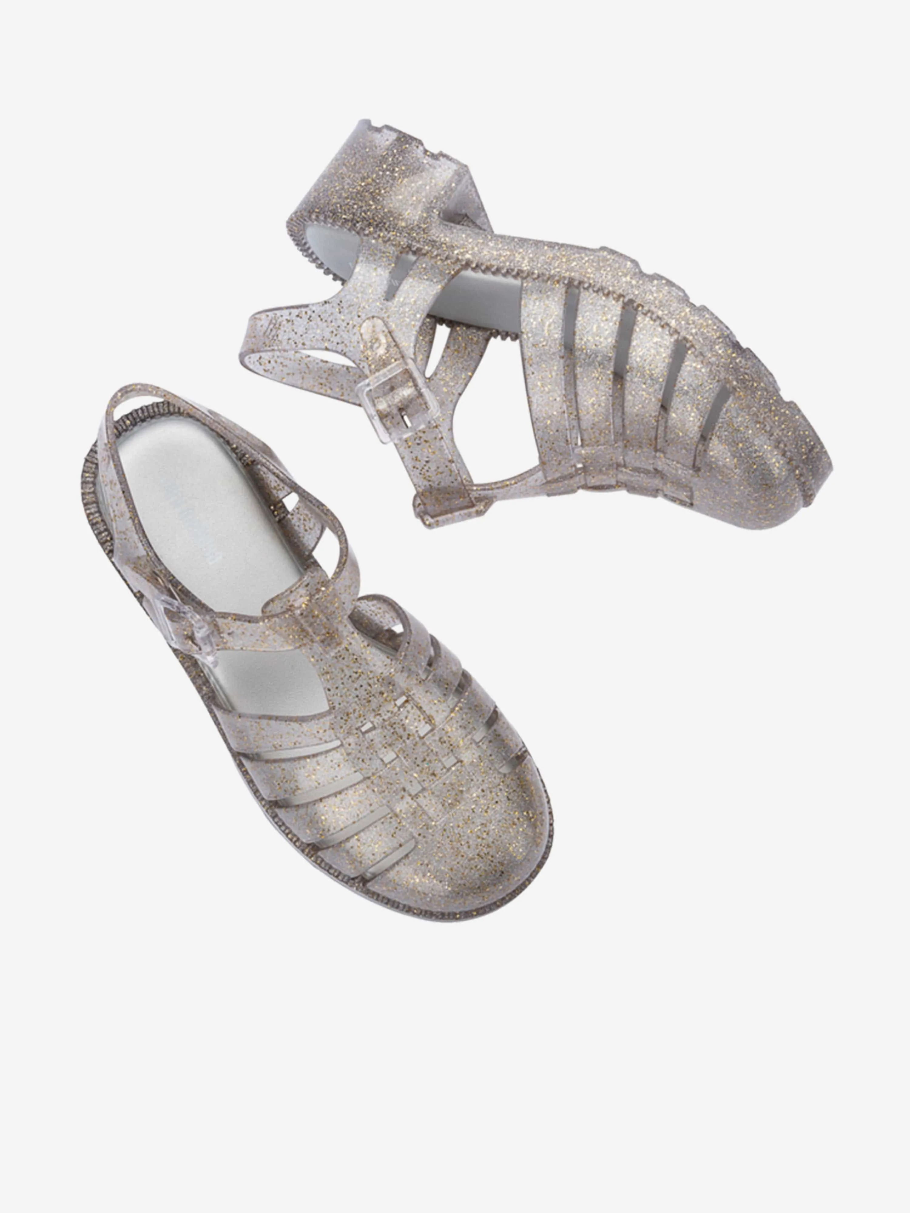 Silberne High-Heel-Sandalen für Mädchen