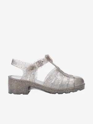 Silberne High-Heel-Sandalen für Mädchen