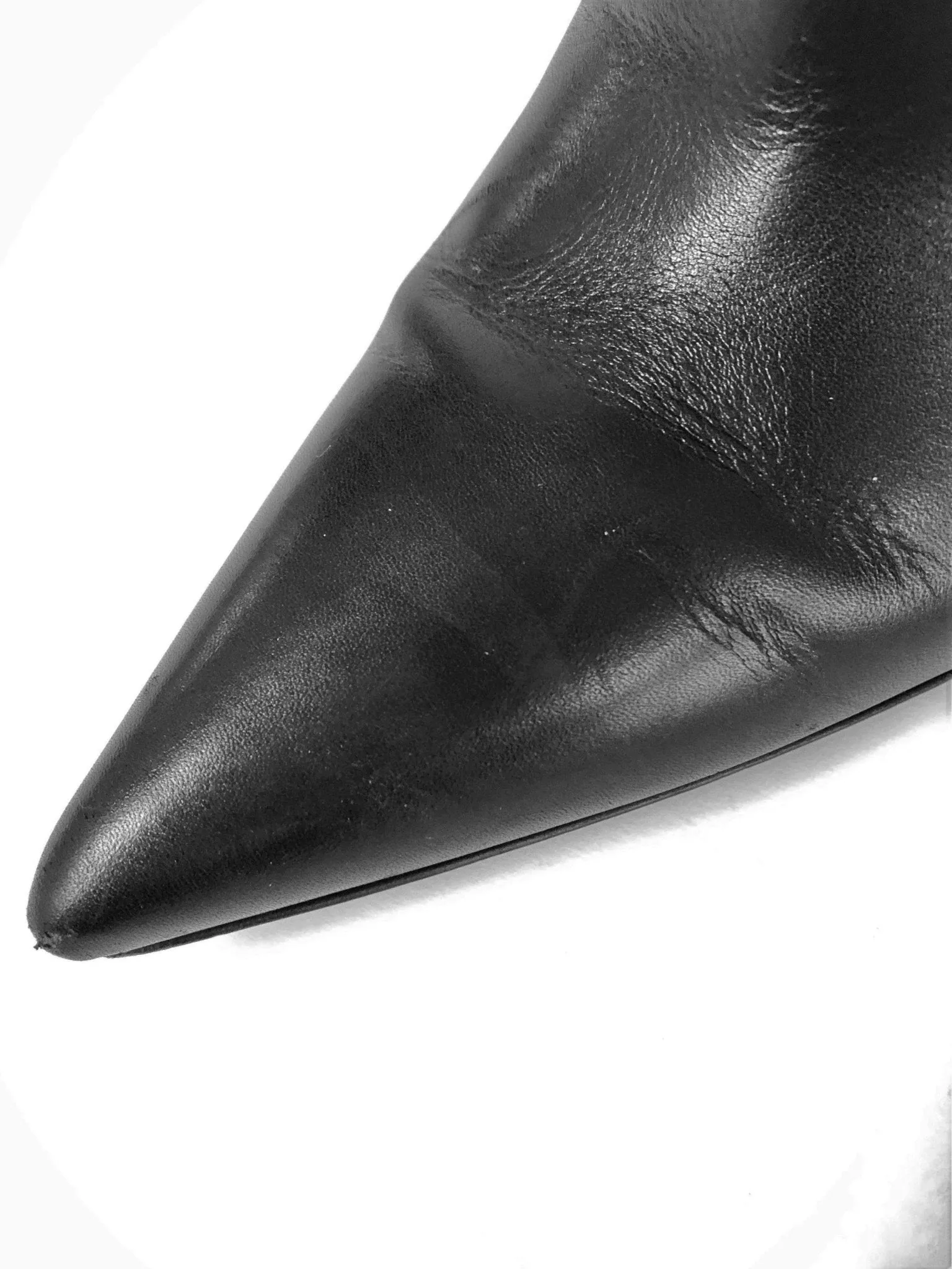 Givenchy Infinity Stiefeletten Schwarz Geschichtetes Leder Größe 37 Spitze Stiefeletten