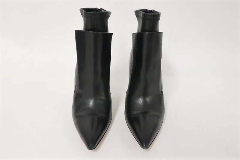 Givenchy Infinity Stiefeletten Schwarz Geschichtetes Leder Größe 37 Spitze Stiefeletten