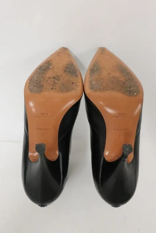 Givenchy Infinity Stiefeletten Schwarz Geschichtetes Leder Größe 37 Spitze Stiefeletten