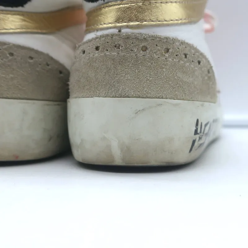 Golden Goose Heart of Gold Mid Star Sneakers Weiß & Rosa Leder Größe 35