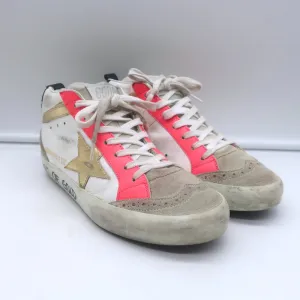 Golden Goose Heart of Gold Mid Star Sneakers Weiß & Rosa Leder Größe 35