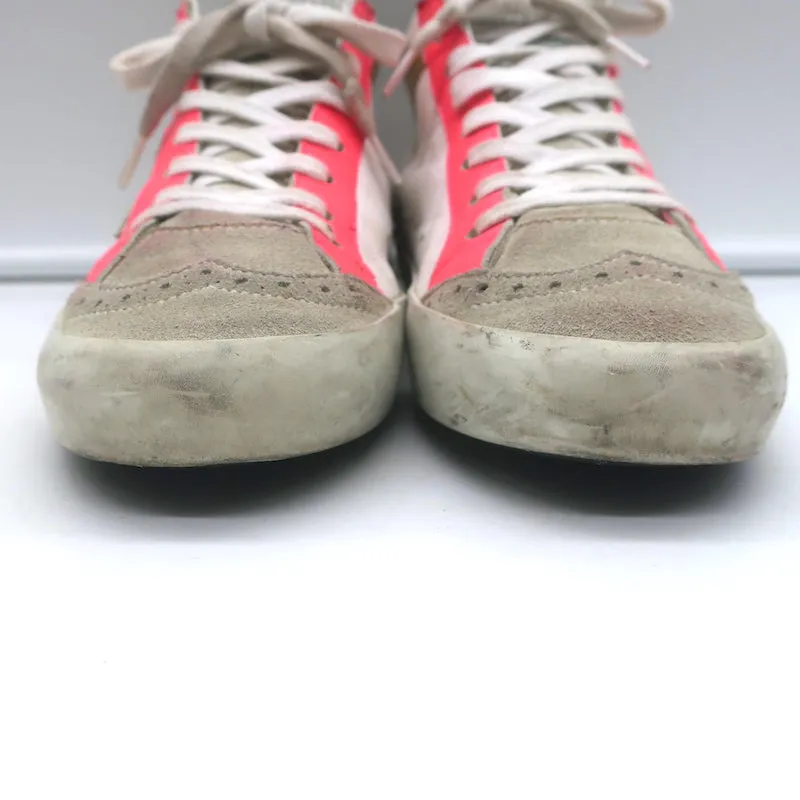 Golden Goose Heart of Gold Mid Star Sneakers Weiß & Rosa Leder Größe 35