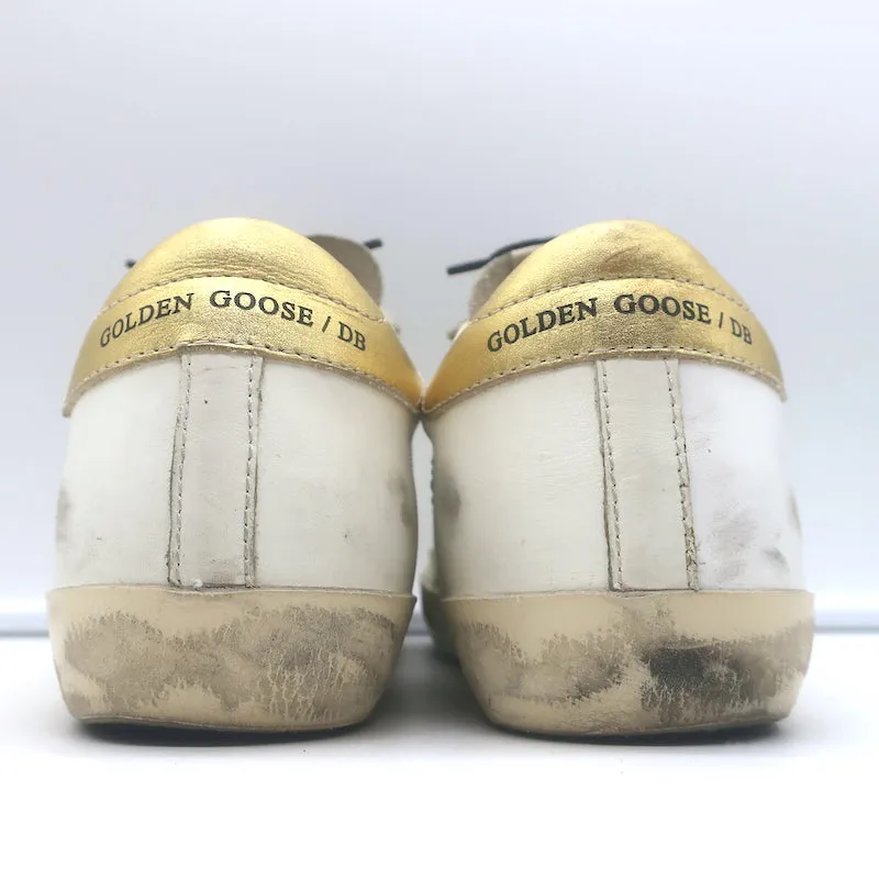 Golden Goose Superstar Leopard Pony Hair Star Sneakers Weißes Leder Größe 38