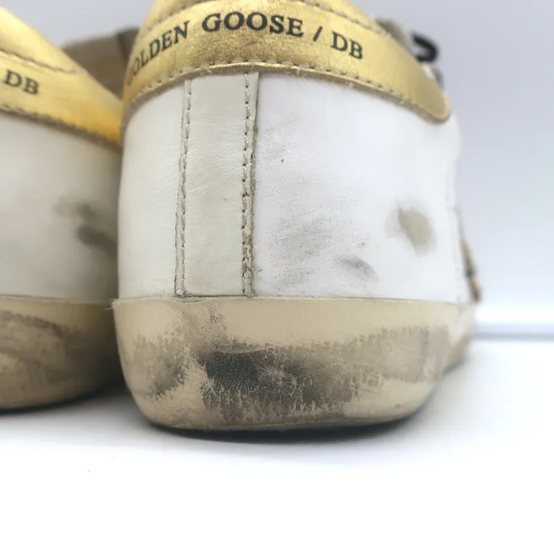 Golden Goose Superstar Leopard Pony Hair Star Sneakers Weißes Leder Größe 38
