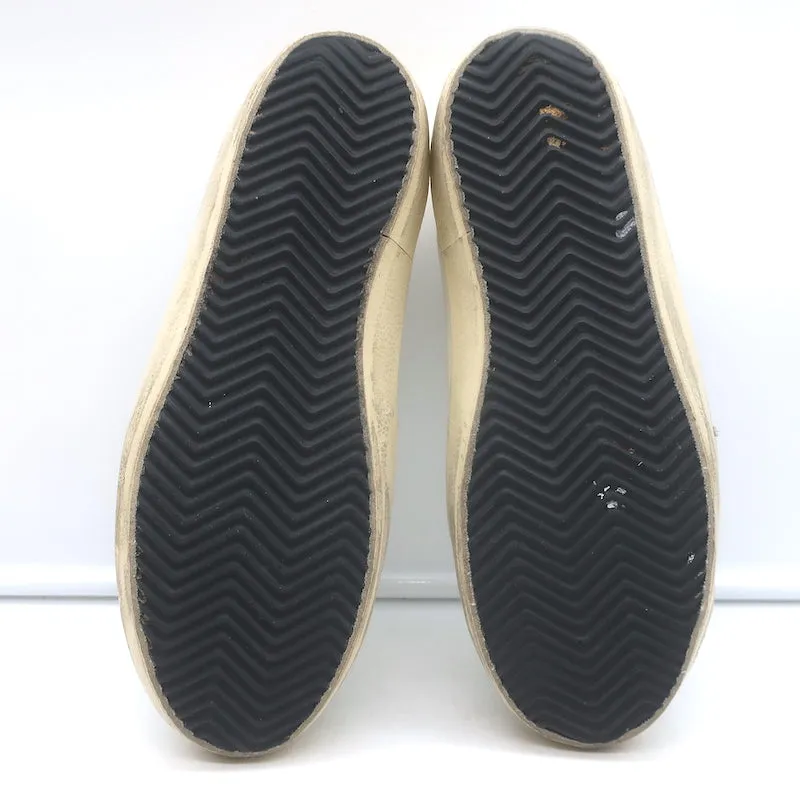 Golden Goose Superstar Leopard Pony Hair Star Sneakers Weißes Leder Größe 38