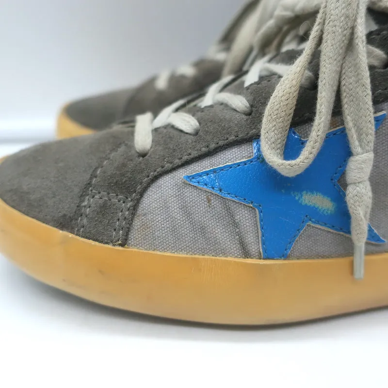 Golden Goose Superstar Low Top Sneakers Grau Canvas & Wildleder Größe 37
