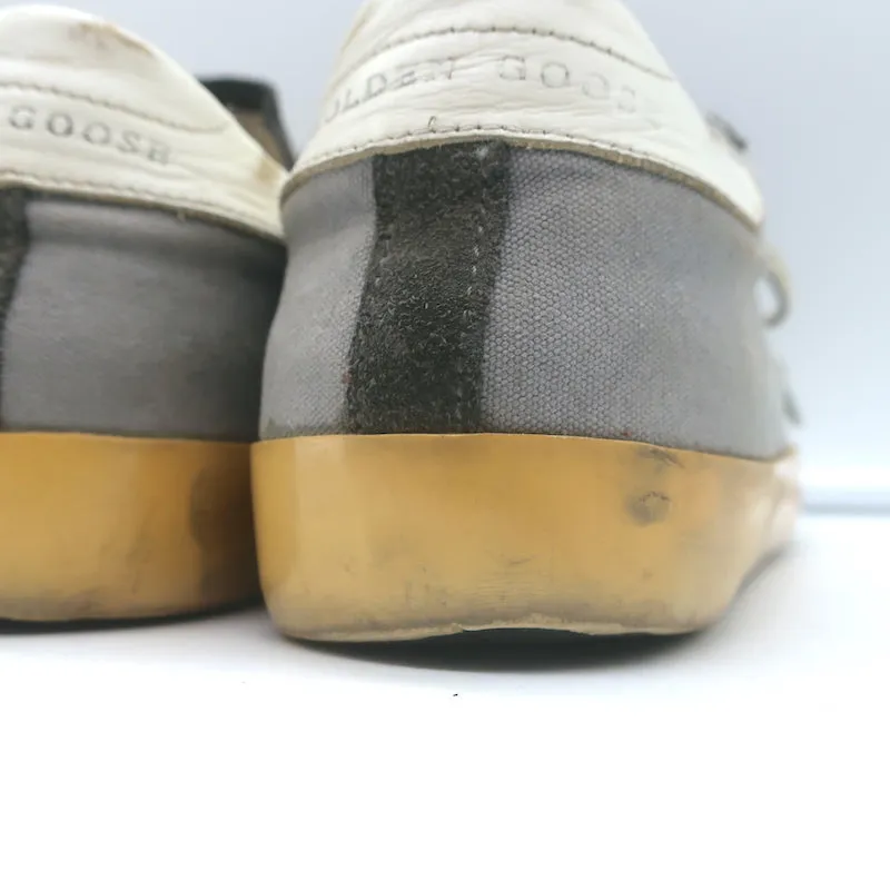 Golden Goose Superstar Low Top Sneakers Grau Canvas & Wildleder Größe 37