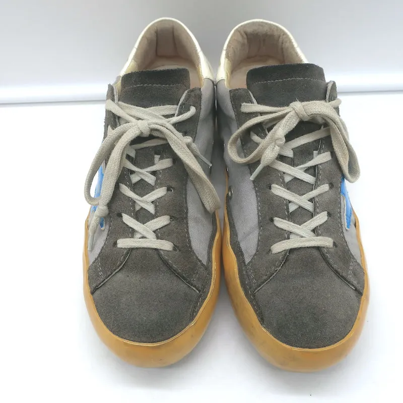 Golden Goose Superstar Low Top Sneakers Grau Canvas & Wildleder Größe 37
