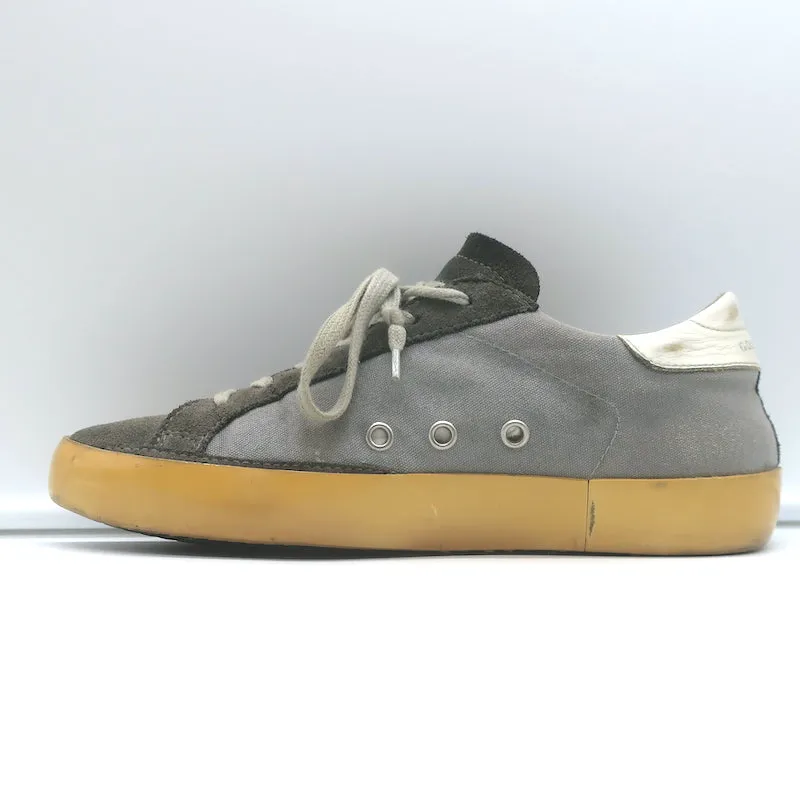 Golden Goose Superstar Low Top Sneakers Grau Canvas & Wildleder Größe 37