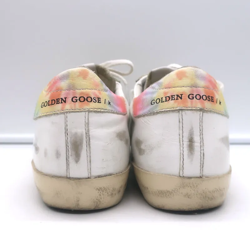Golden Goose Superstar Tie Dye Low Top Sneakers Weißes Leder Größe 37