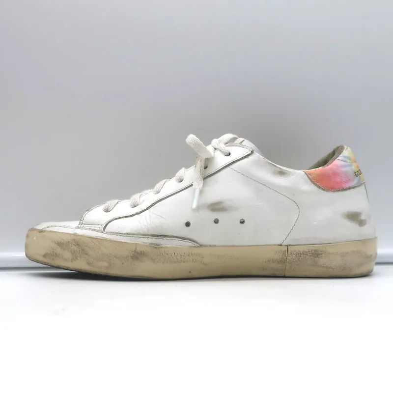 Golden Goose Superstar Tie Dye Low Top Sneakers Weißes Leder Größe 37