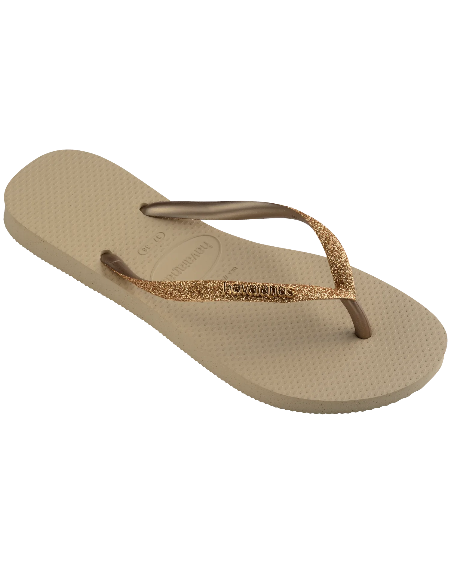 Havaianas Schuhe Slim Glitter II Flip-Flops in Sand & Gold