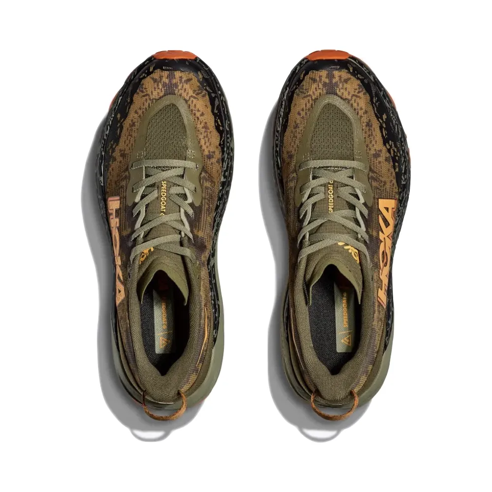 Hoka Herren Speedgoat 6 Sneaker in Antik-Oliv/Kürbis