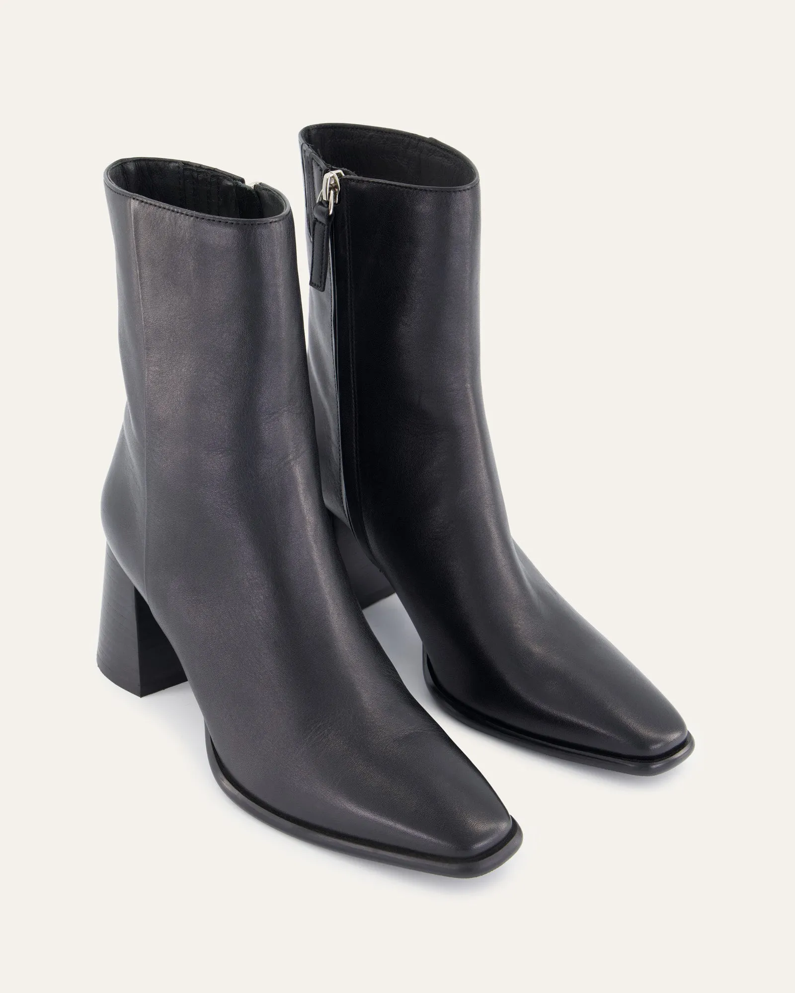 IGGY MID ANKLE STIEFEL SCHWARZES LEDER