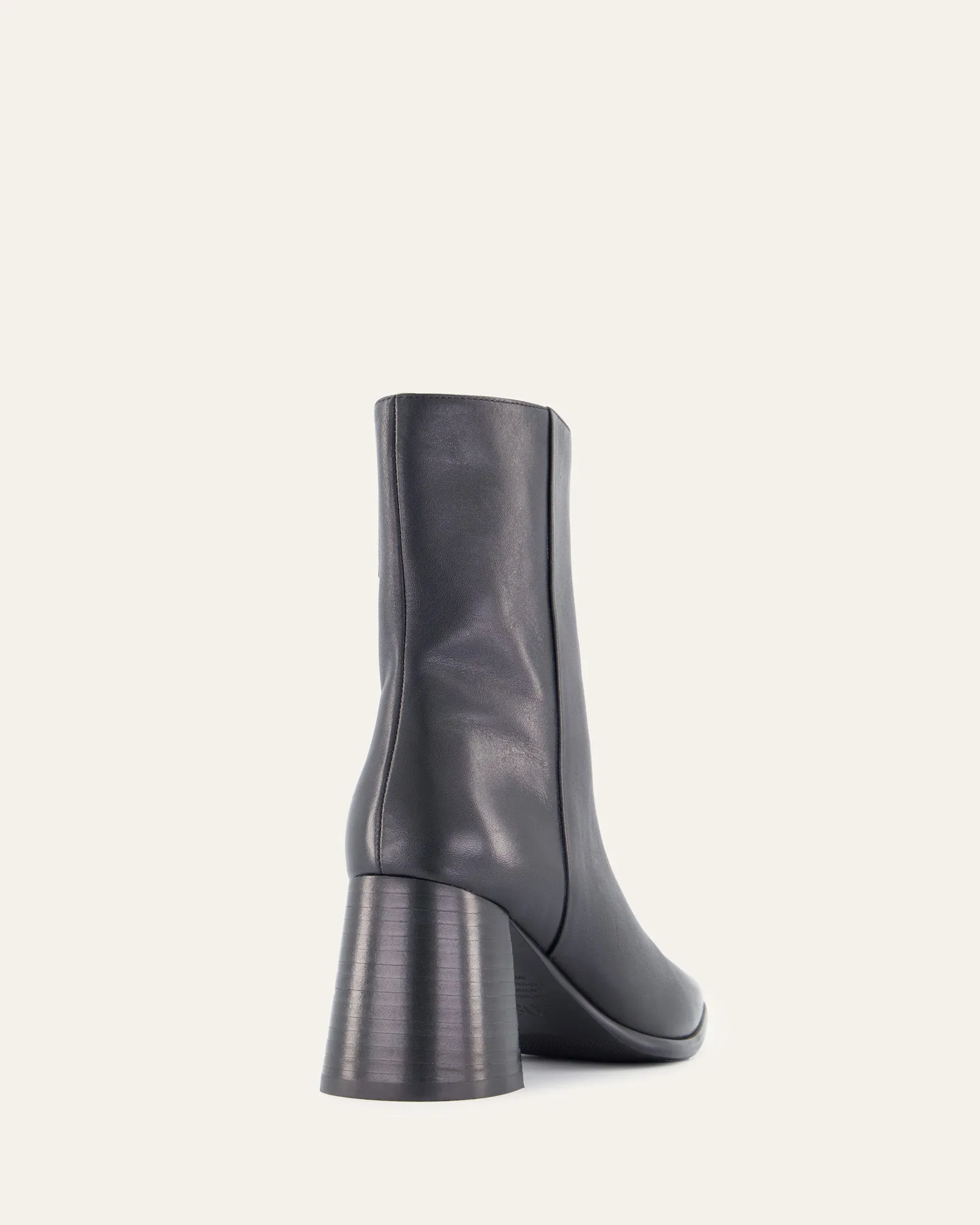 IGGY MID ANKLE STIEFEL SCHWARZES LEDER
