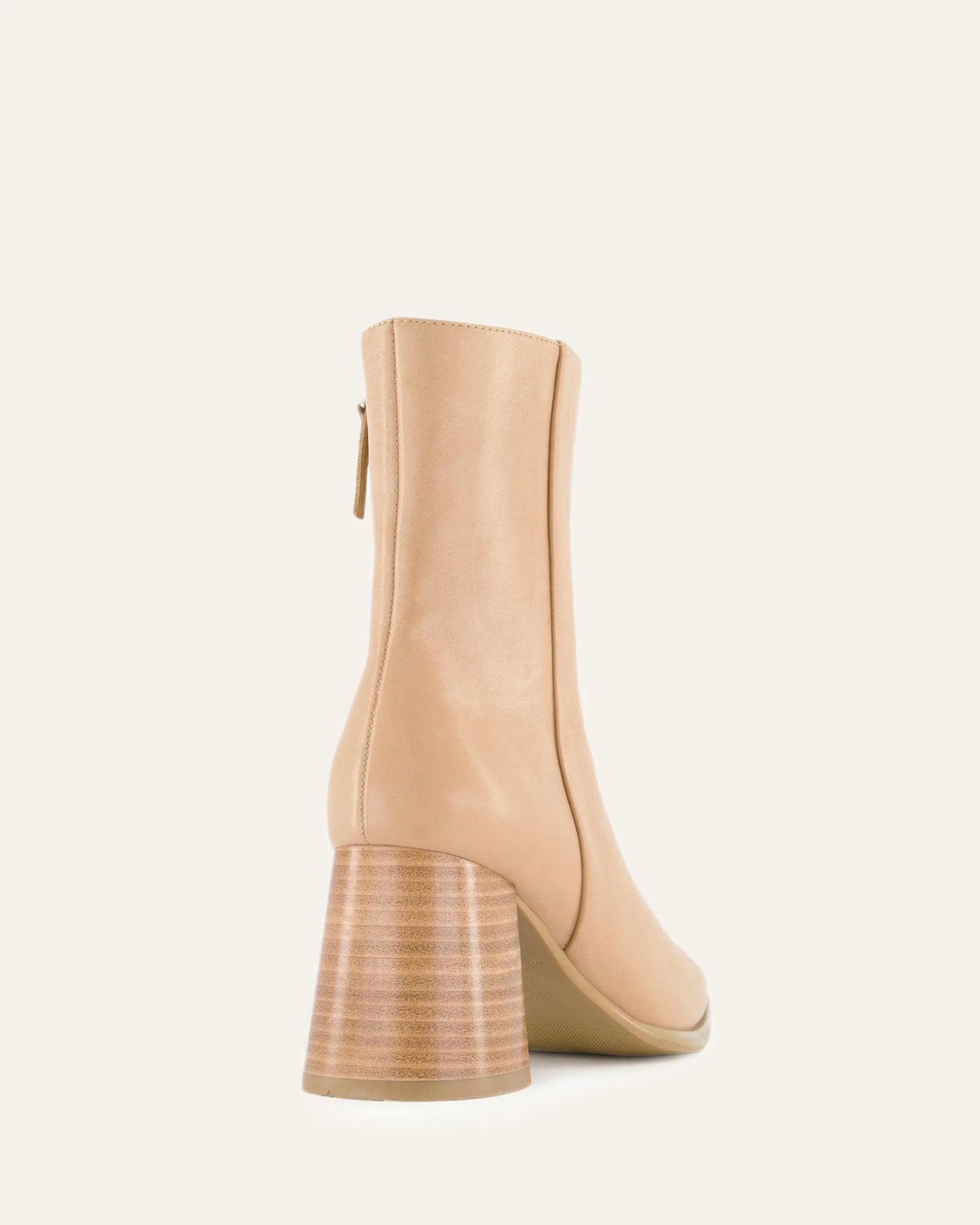 IGGY MID ANKLE STIEFEL IN NATURFARBENEM LEDER