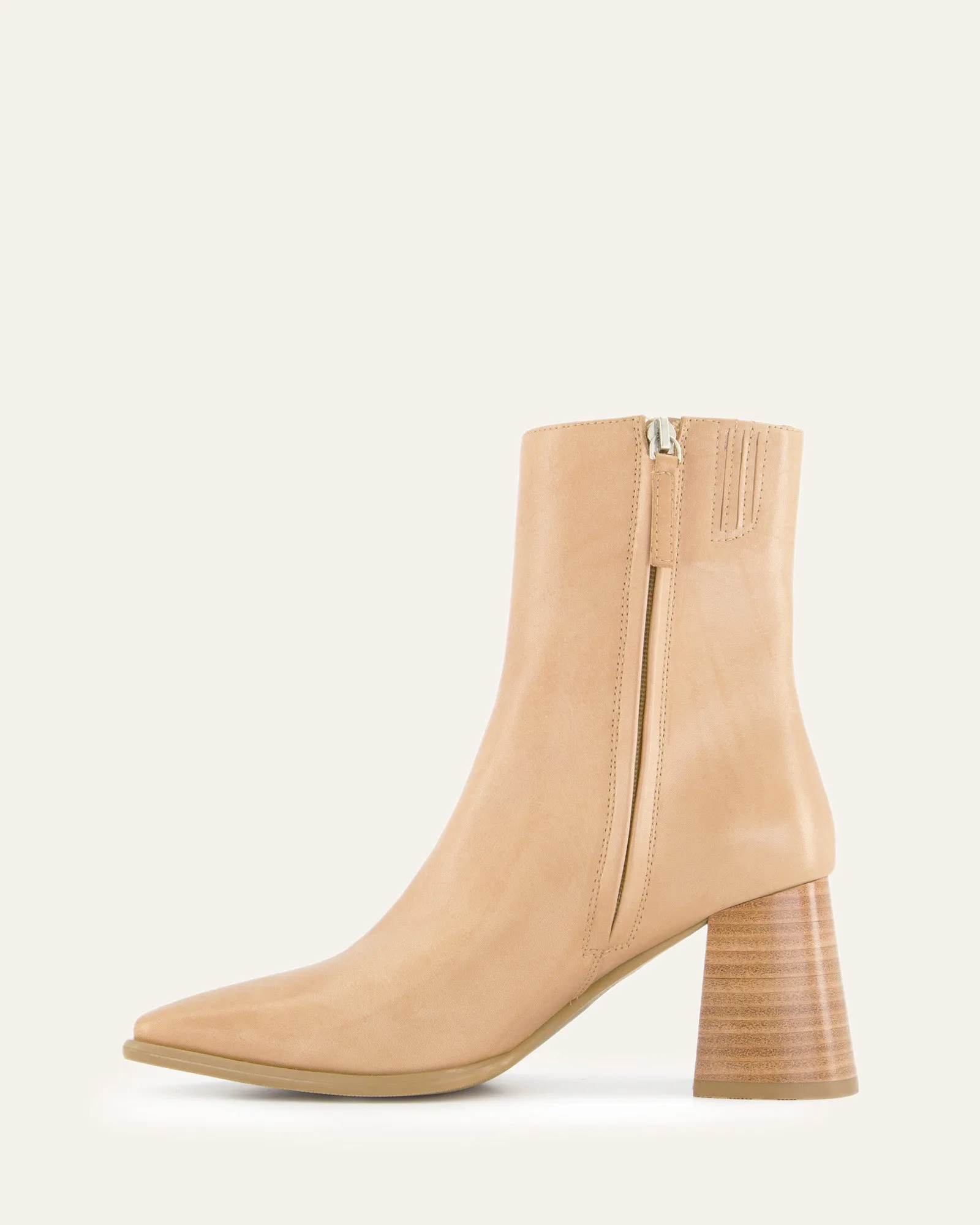 IGGY MID ANKLE STIEFEL IN NATURFARBENEM LEDER